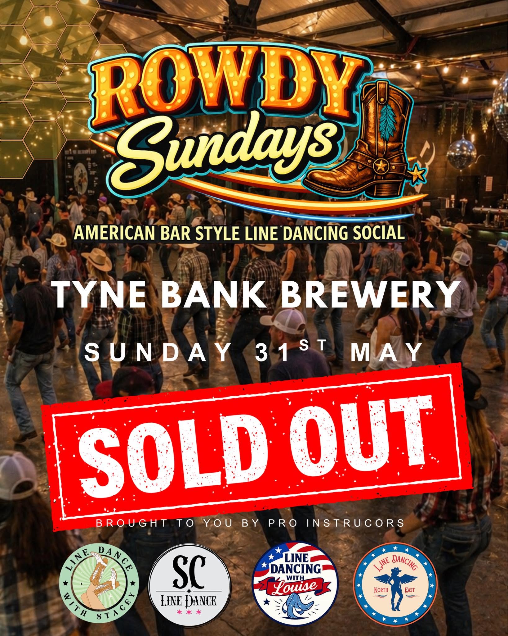 Rowdy Sundays line dancing social poster